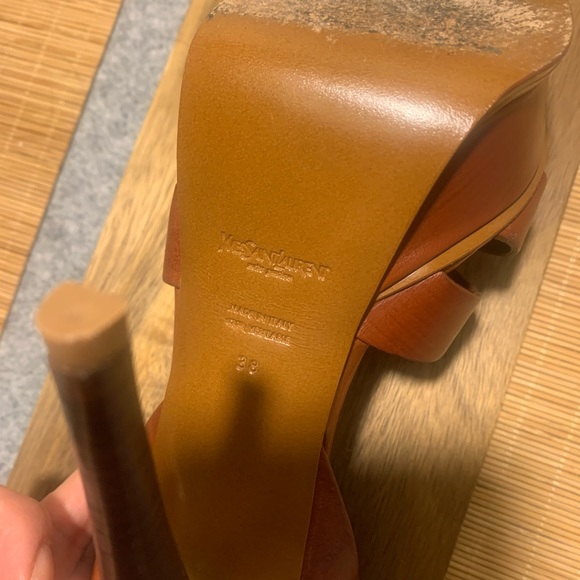 YSL tribute platform sandals tan - Picture 10 of 14